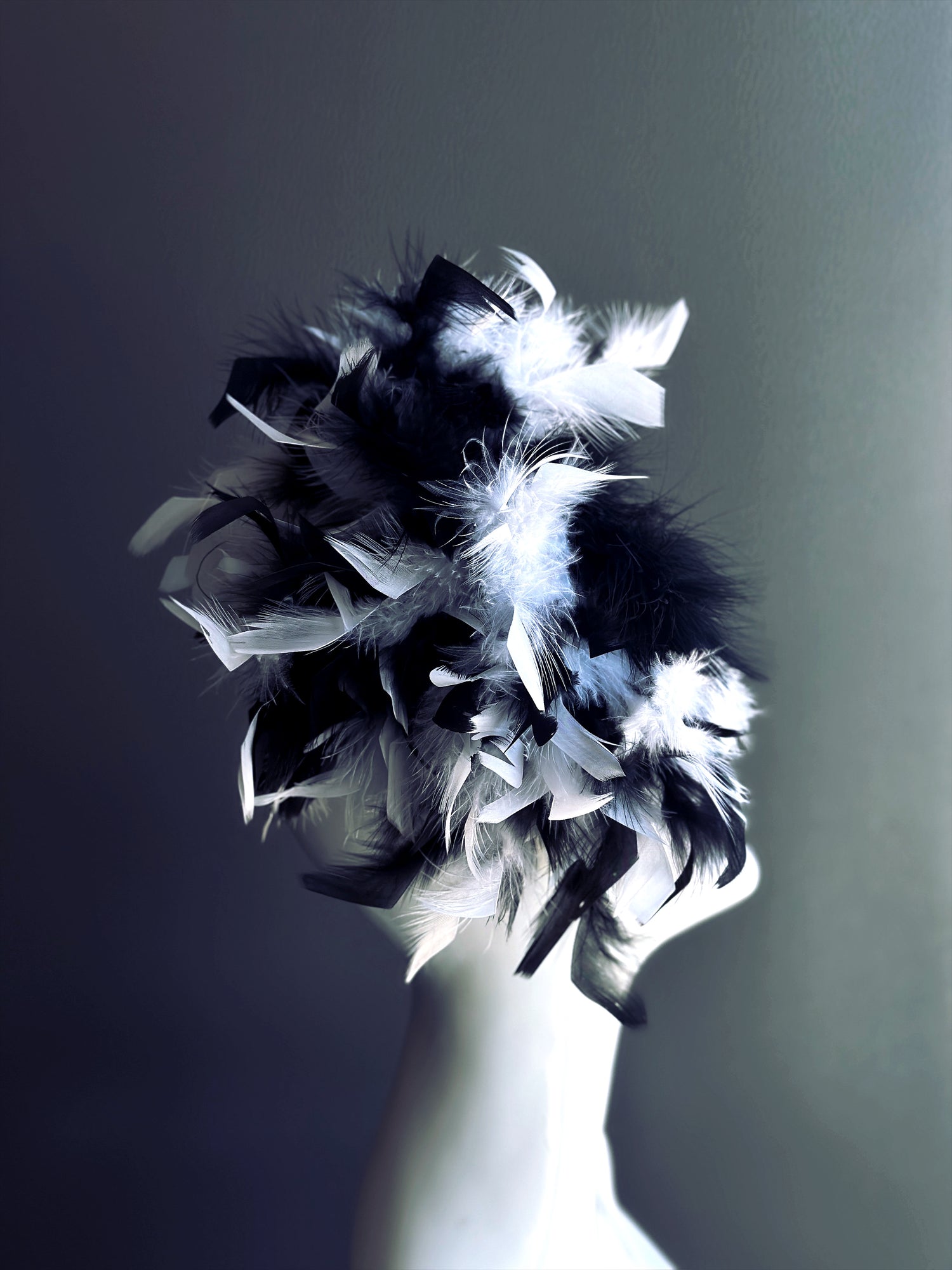 Midnight Elegance – Feather Fascinator Hat