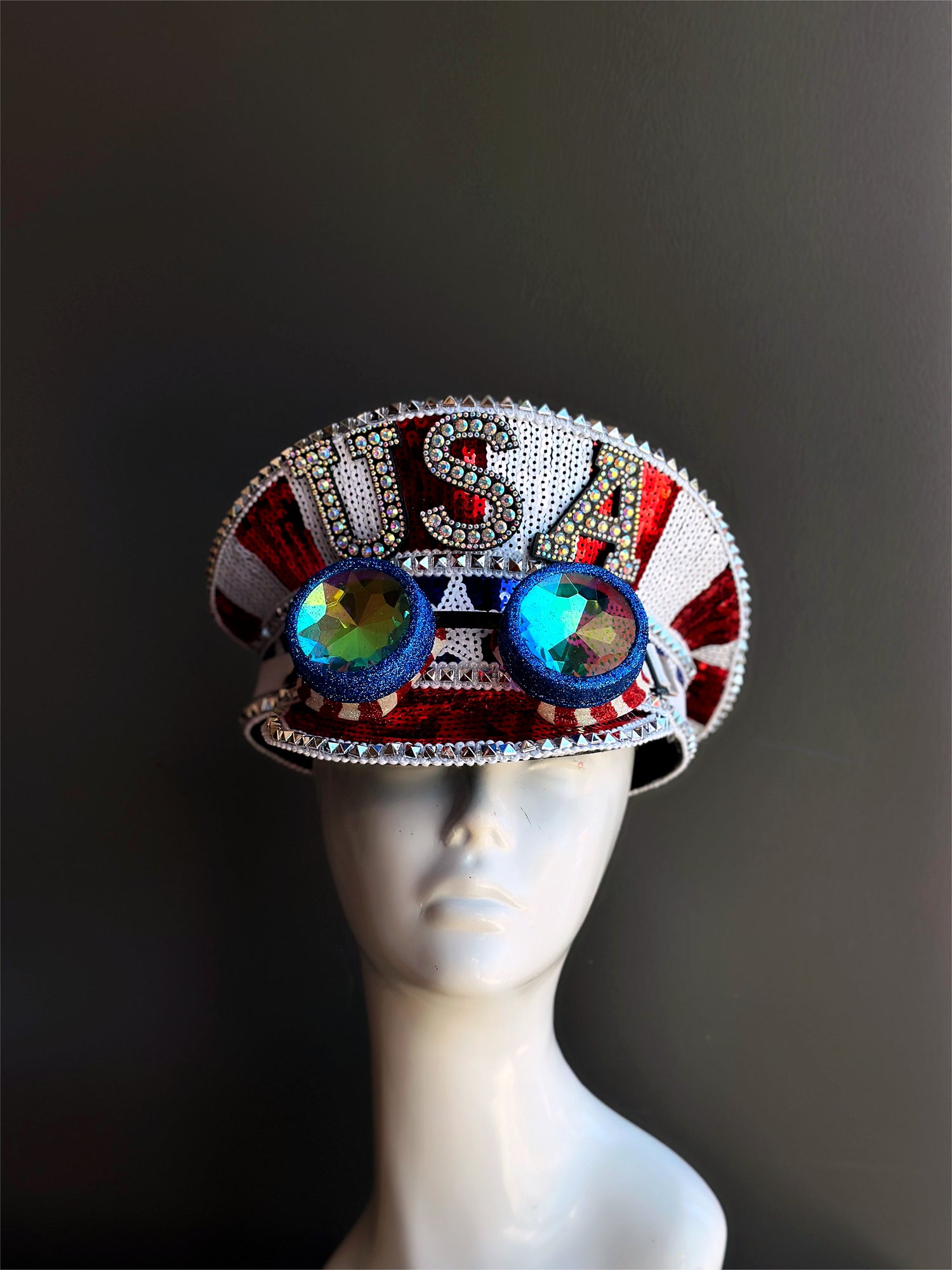 Patriotic Sequin Captain Hat