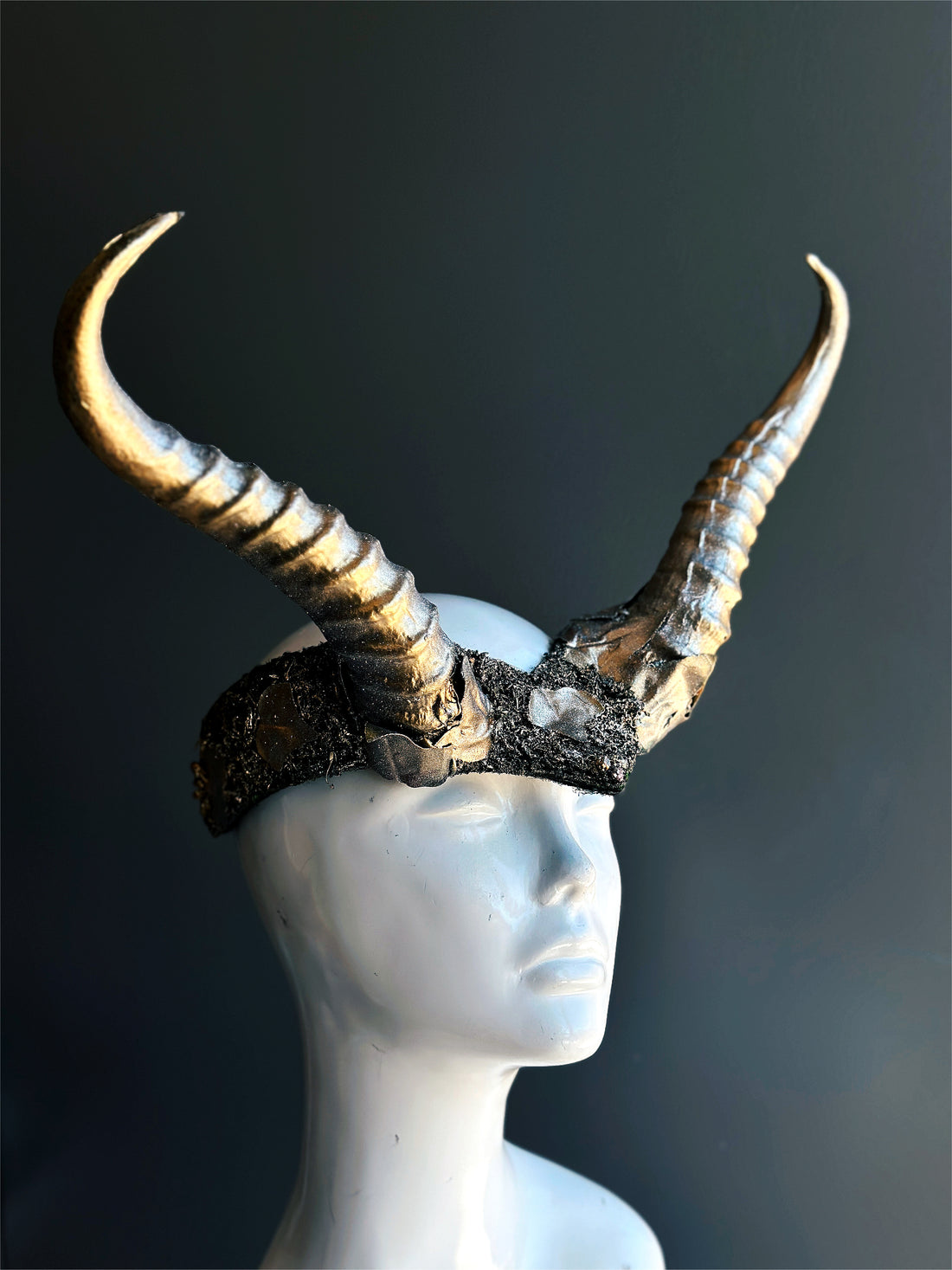 Ram Long Horn Headdress - Bronze
