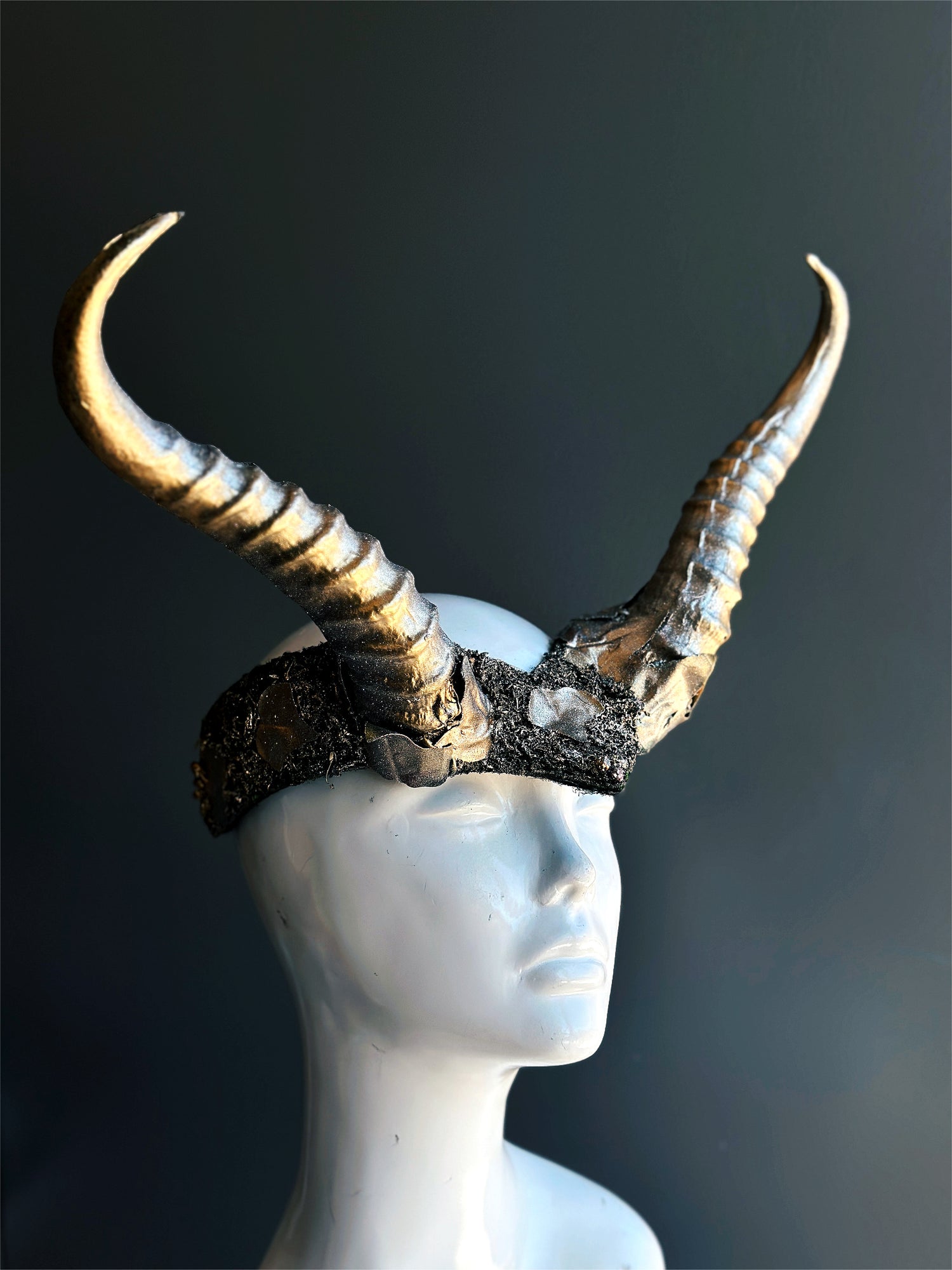 Ram Long Horn Headdress - Bronze