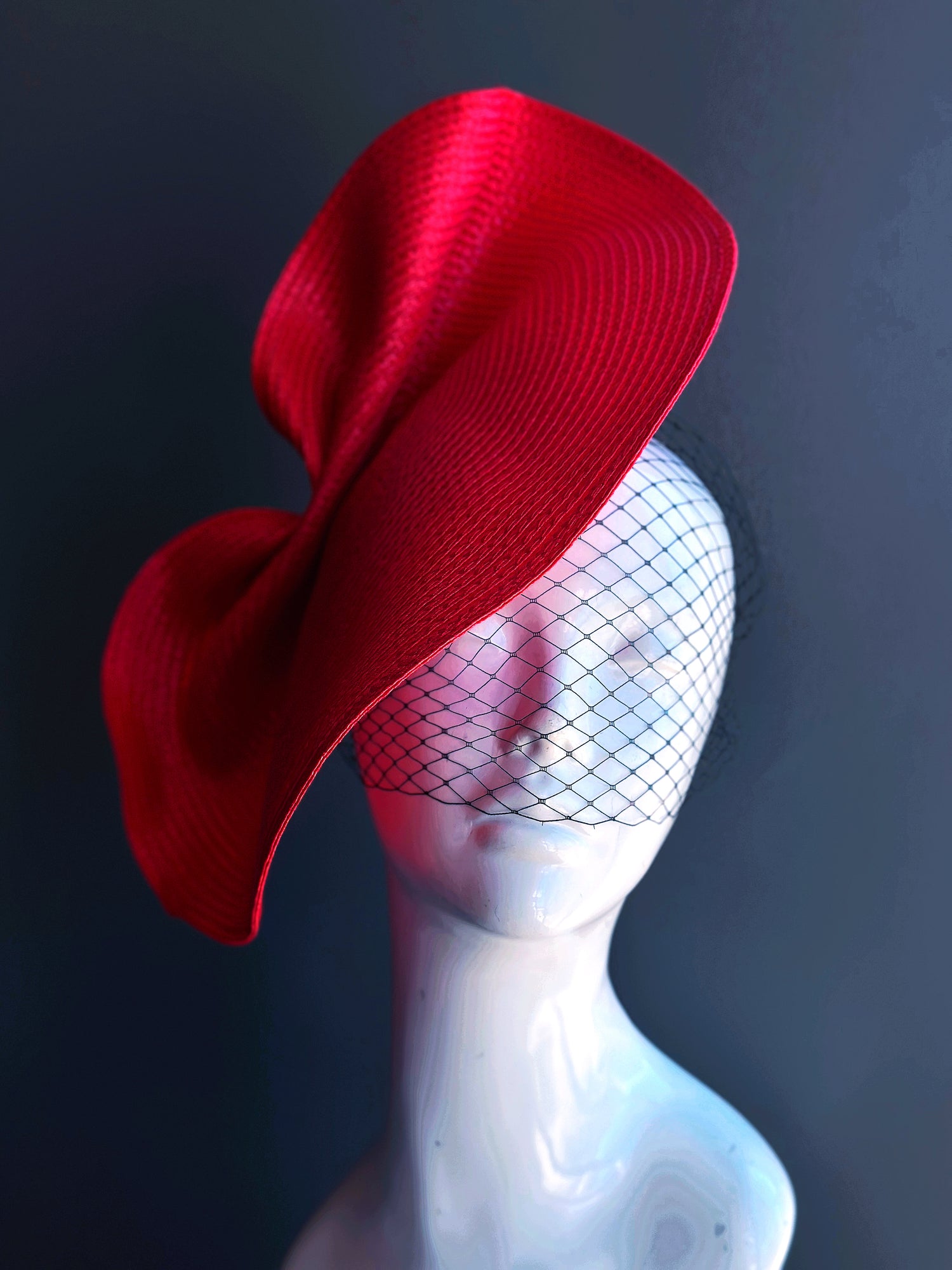 Crimson Spiral - Red Fascinator
