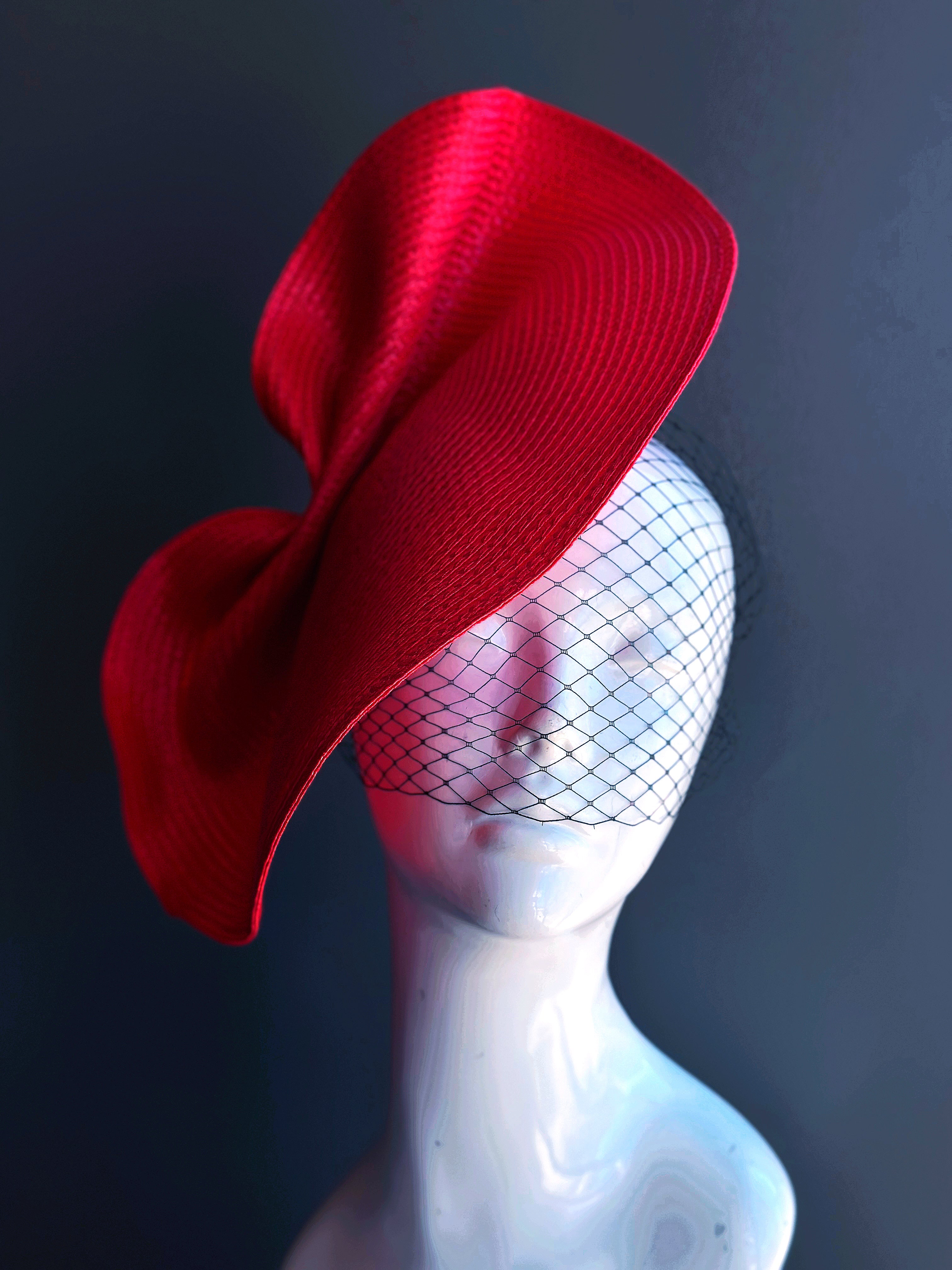 Crimson Spiral - Red Fascinator