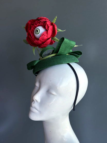 Eyeball Rose Halloween Eyeball Flower Fascinator Hat