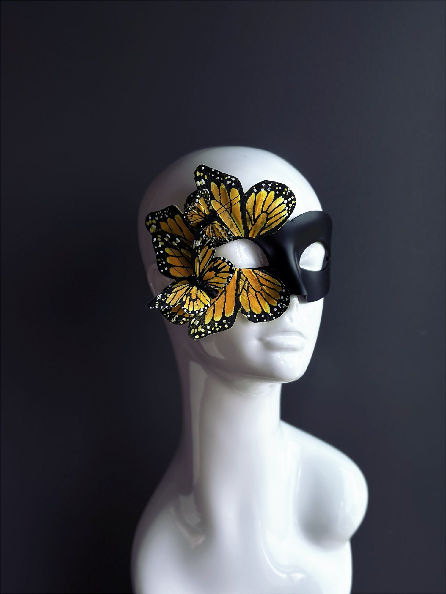 Butterfly Mask - Black and Yellow Monarch