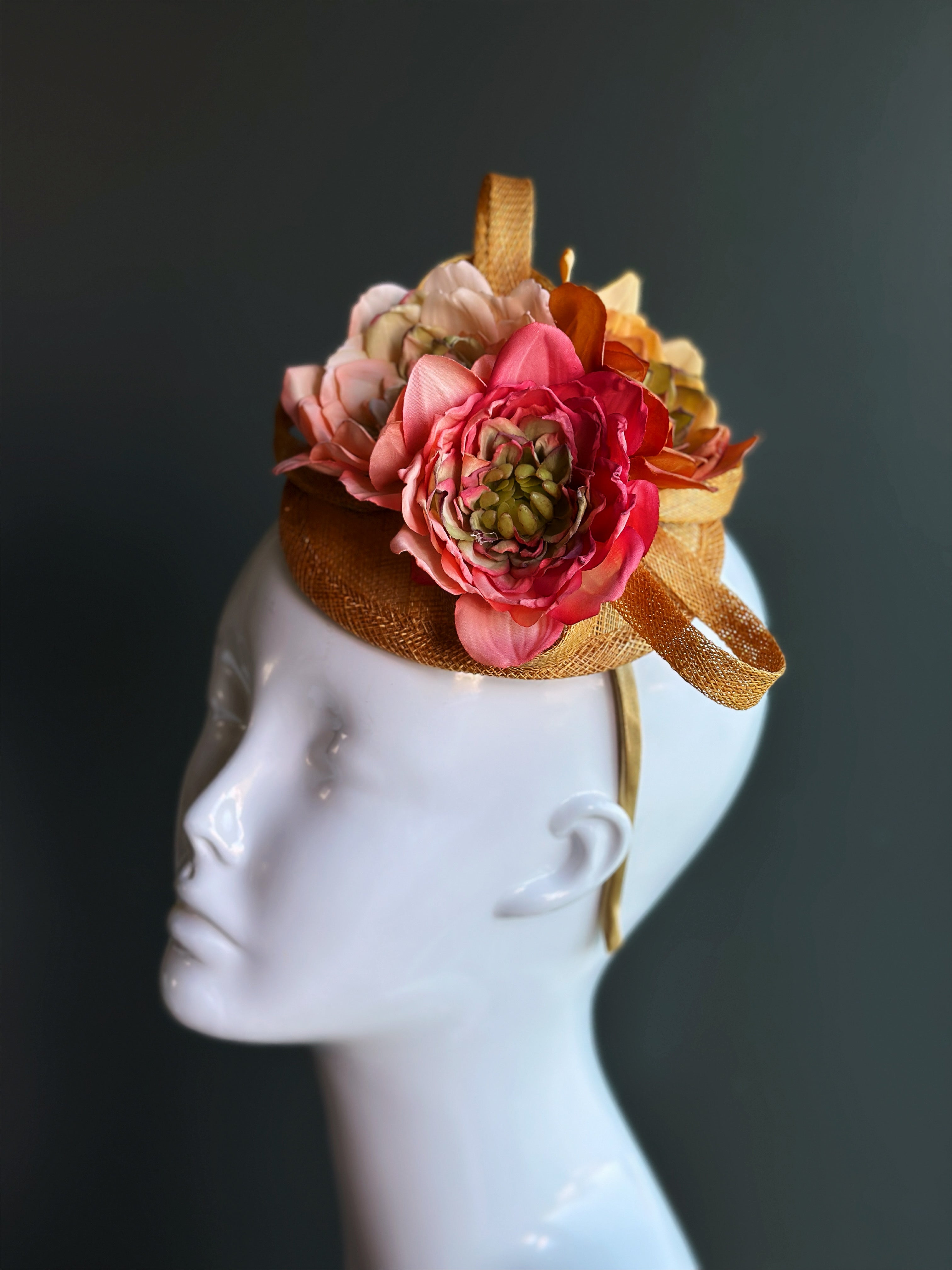 Floral Straw Fascinator Headband