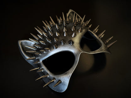 Cat Spike Mask - Silver