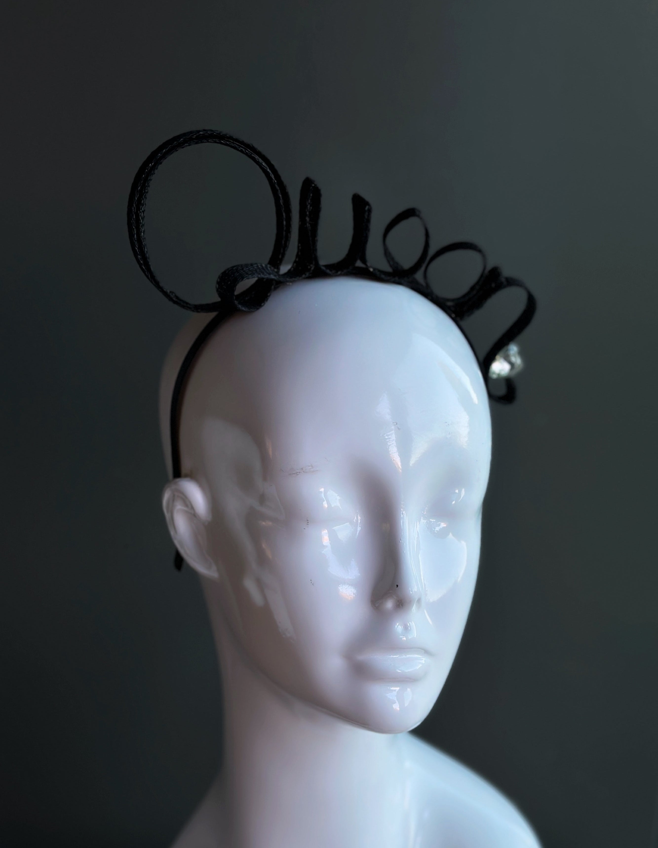 "Queen" Minimalist Ribbon Fascinator Headband