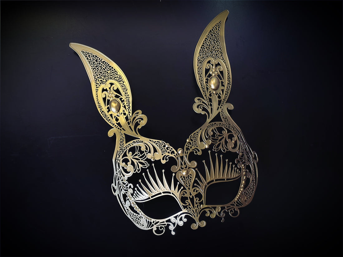 Metal Bunny Mask - Gold