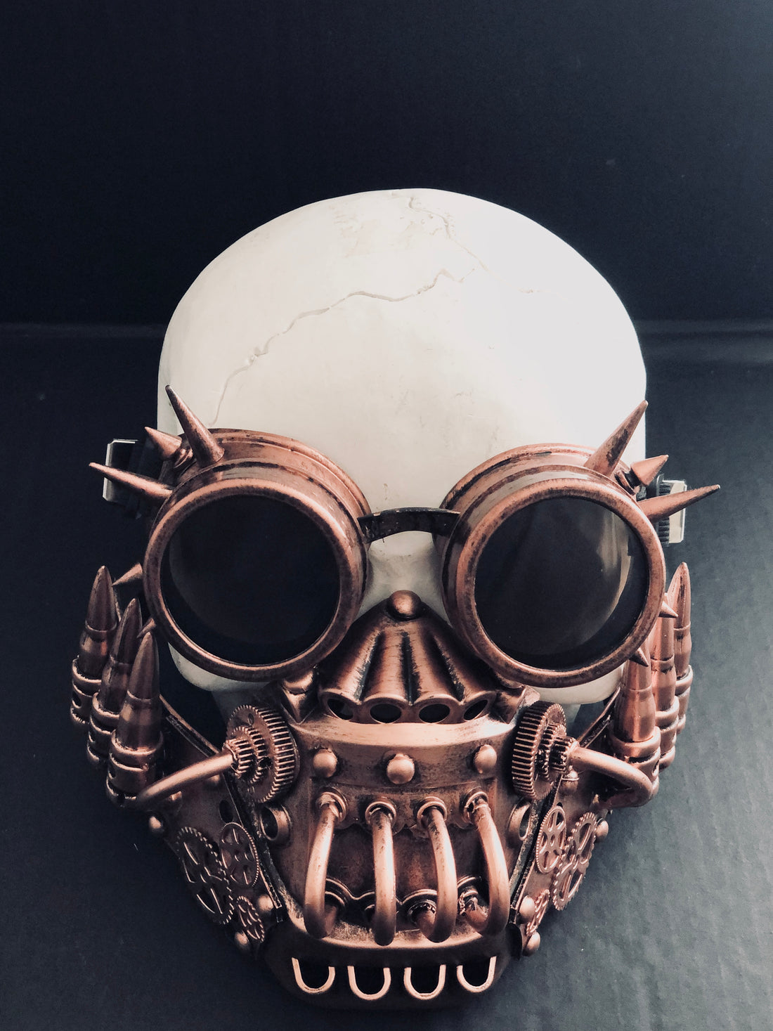 Cosplay Respirator With Spike Goggles - Copper