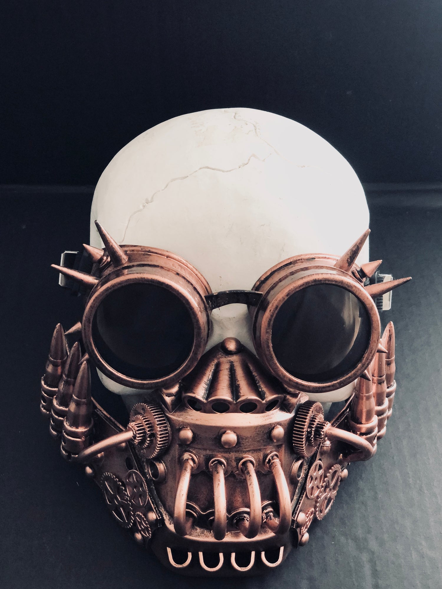 Silver Steampunk Mask with Fake Bullets