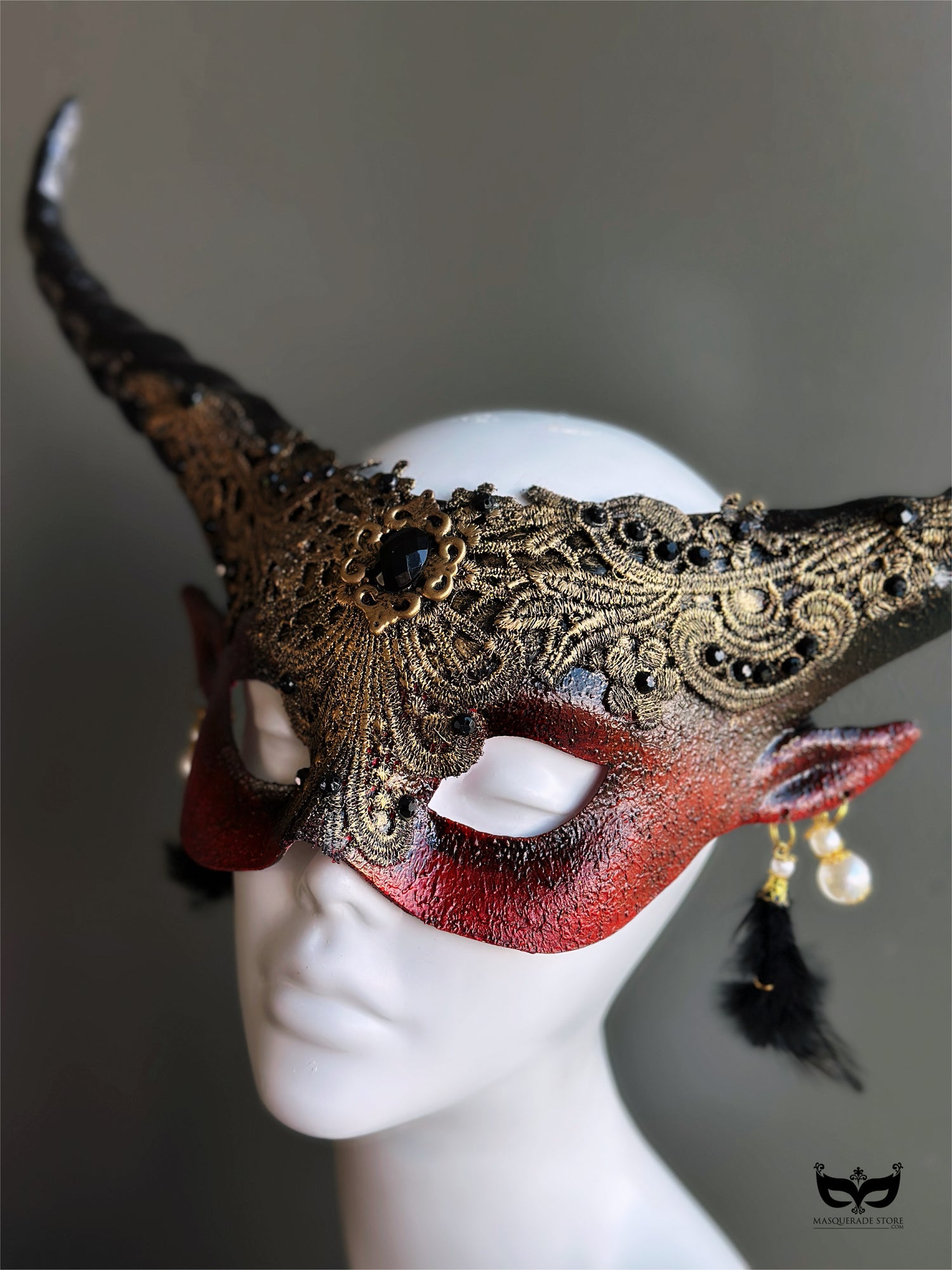 Long Horn Mask - Jeweled Inferno