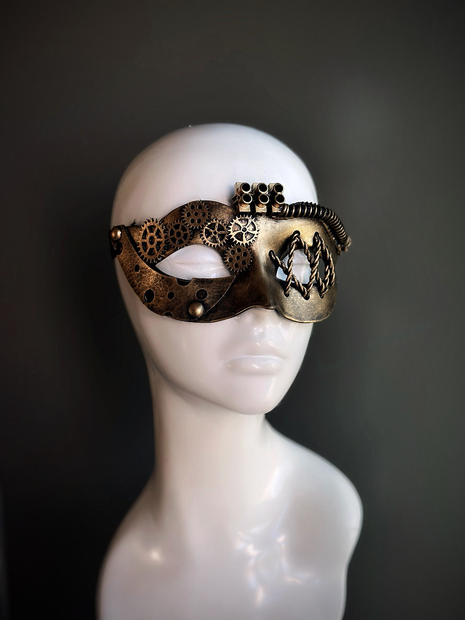 Golden Cogwork Masquerade Mask