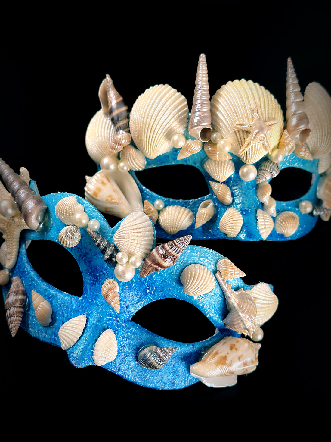 Ocean King &amp; Queen Masks - Blue