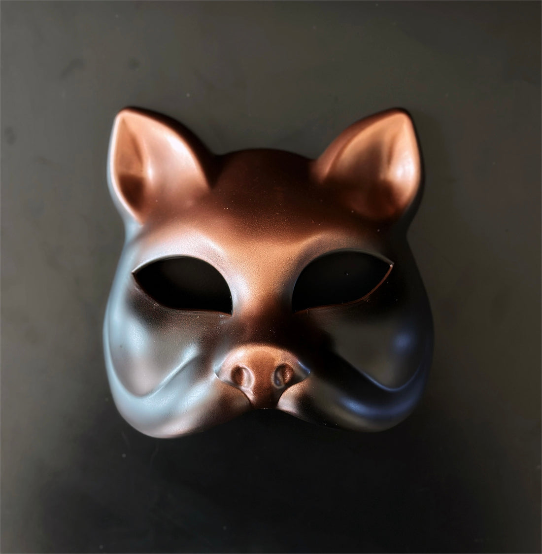 Crimson Kitsune -  Copper Gold Cat Mask