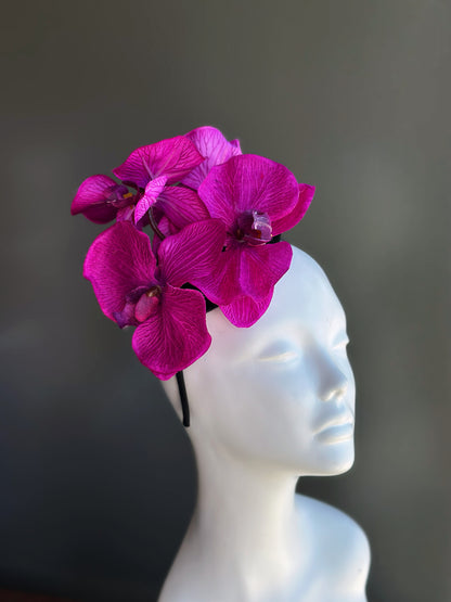 Orchid Bloom Fascinator Hat - Fuchsia
