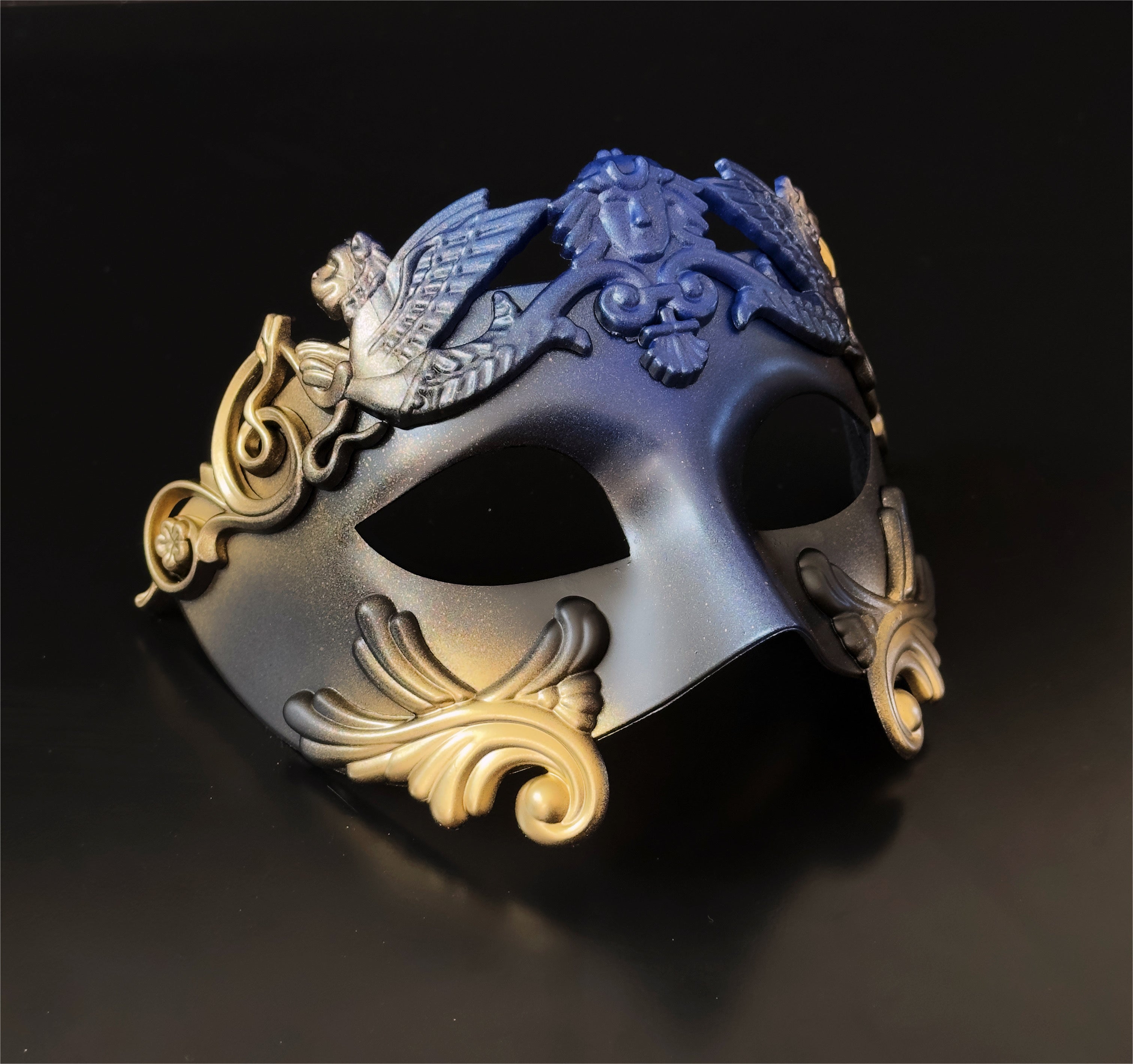 Gladiator Mask - Blue/Gold