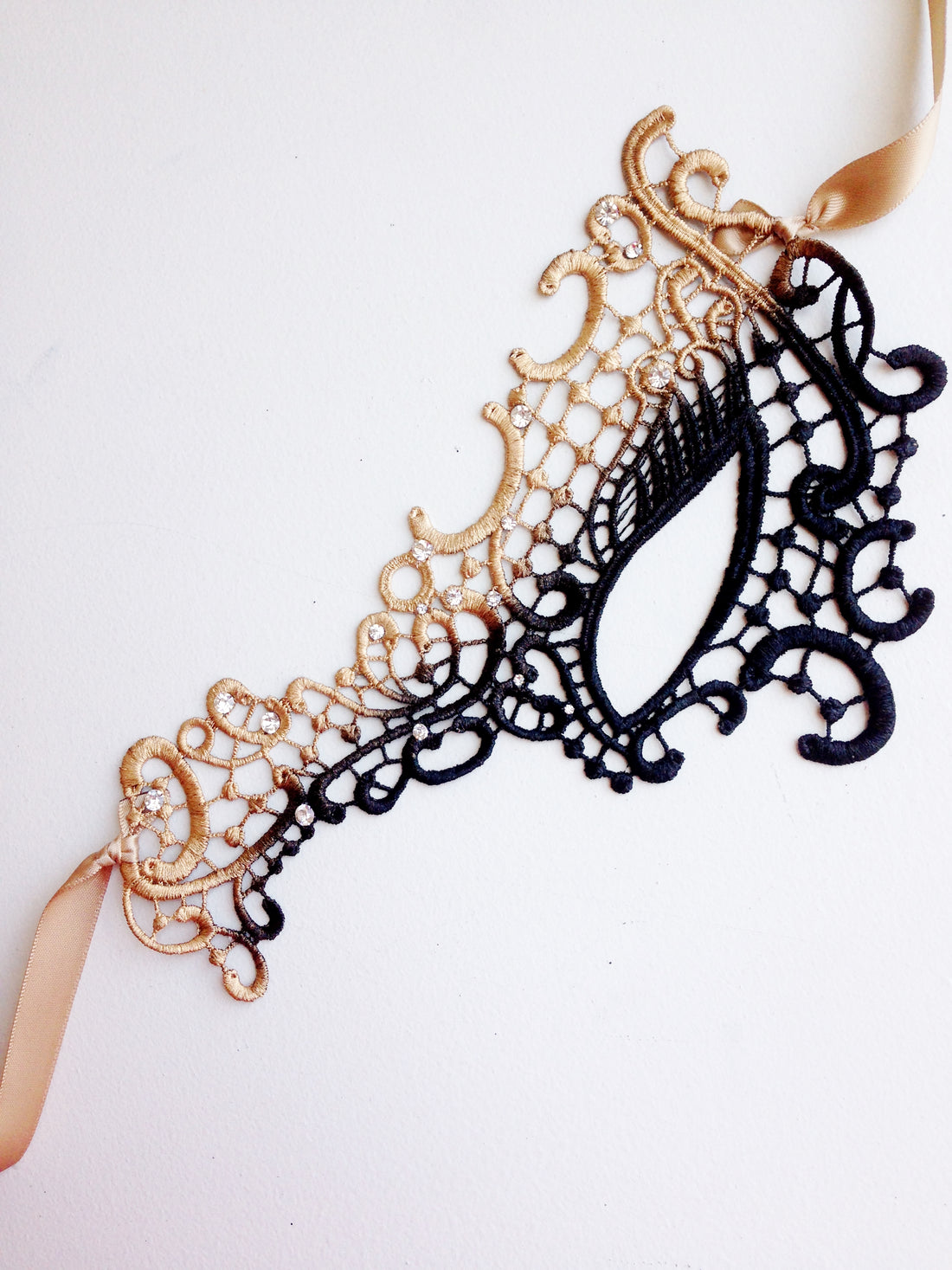 Phantom Lace Mask - Gold Ombre (Left Eye)