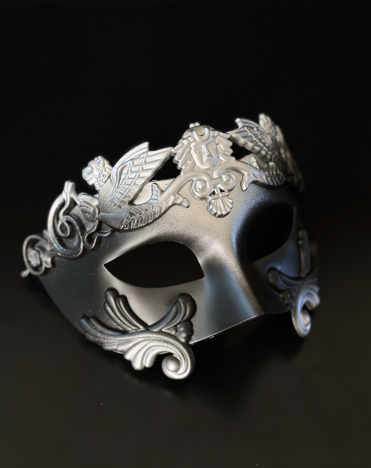 Gladiator Mask - Black/Silver