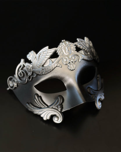 Gladiator Mask - Black/Silver