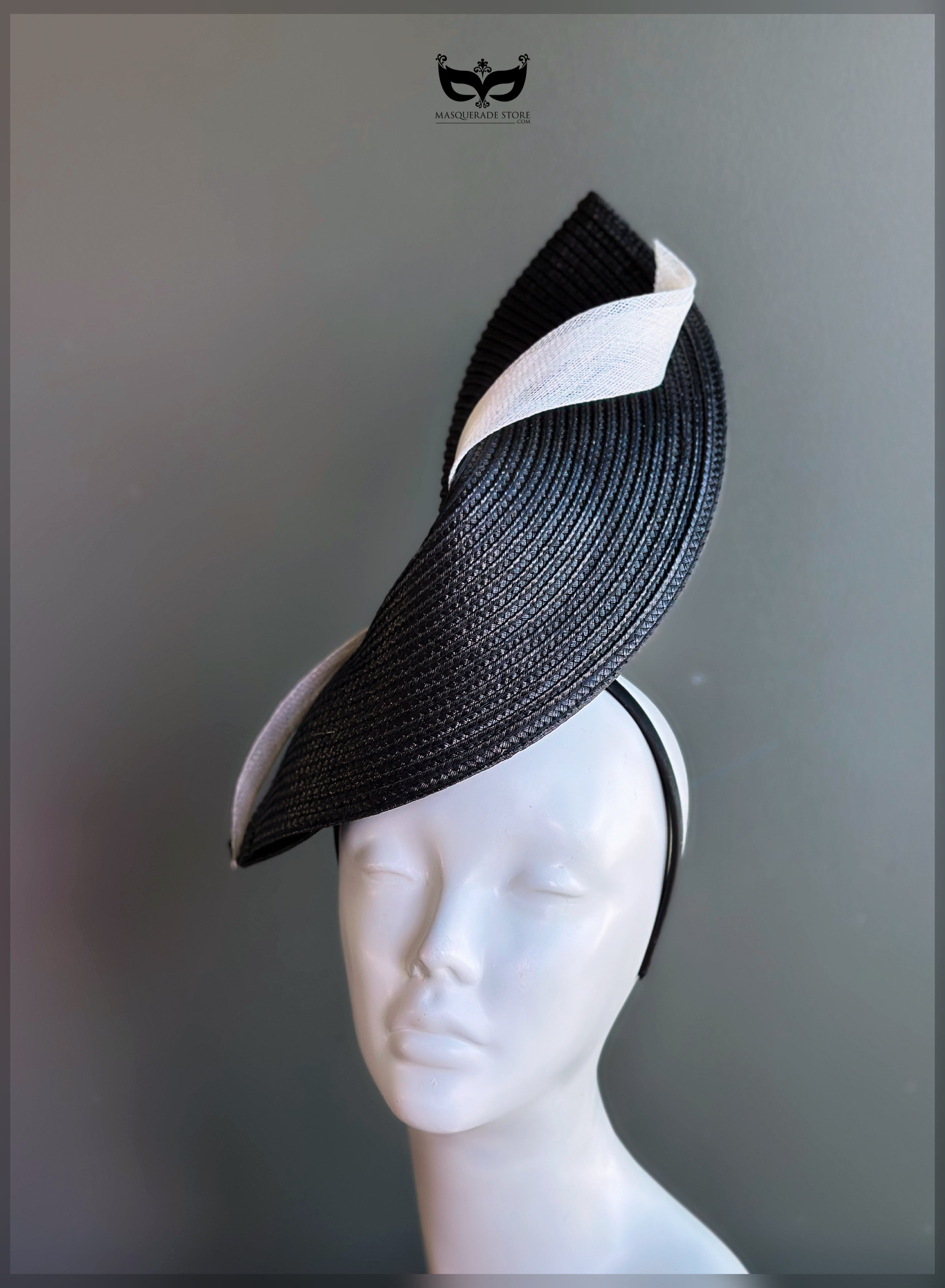 Monochrome Sweep Fascinator - Black