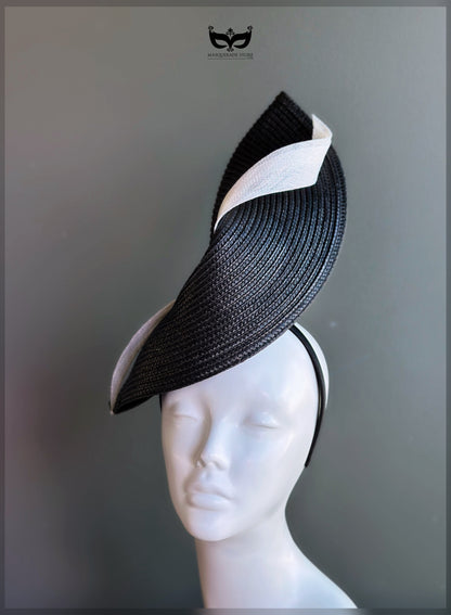 Monochrome Sweep Fascinator - Black