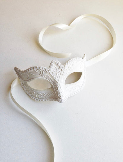 White Masquerade Mask Women