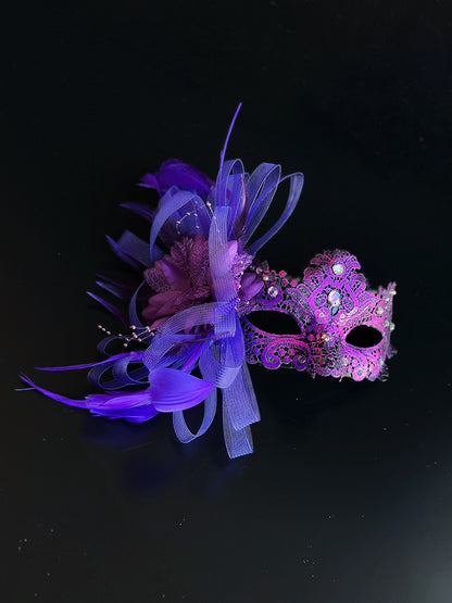 Macrame Feather Mask - Purple