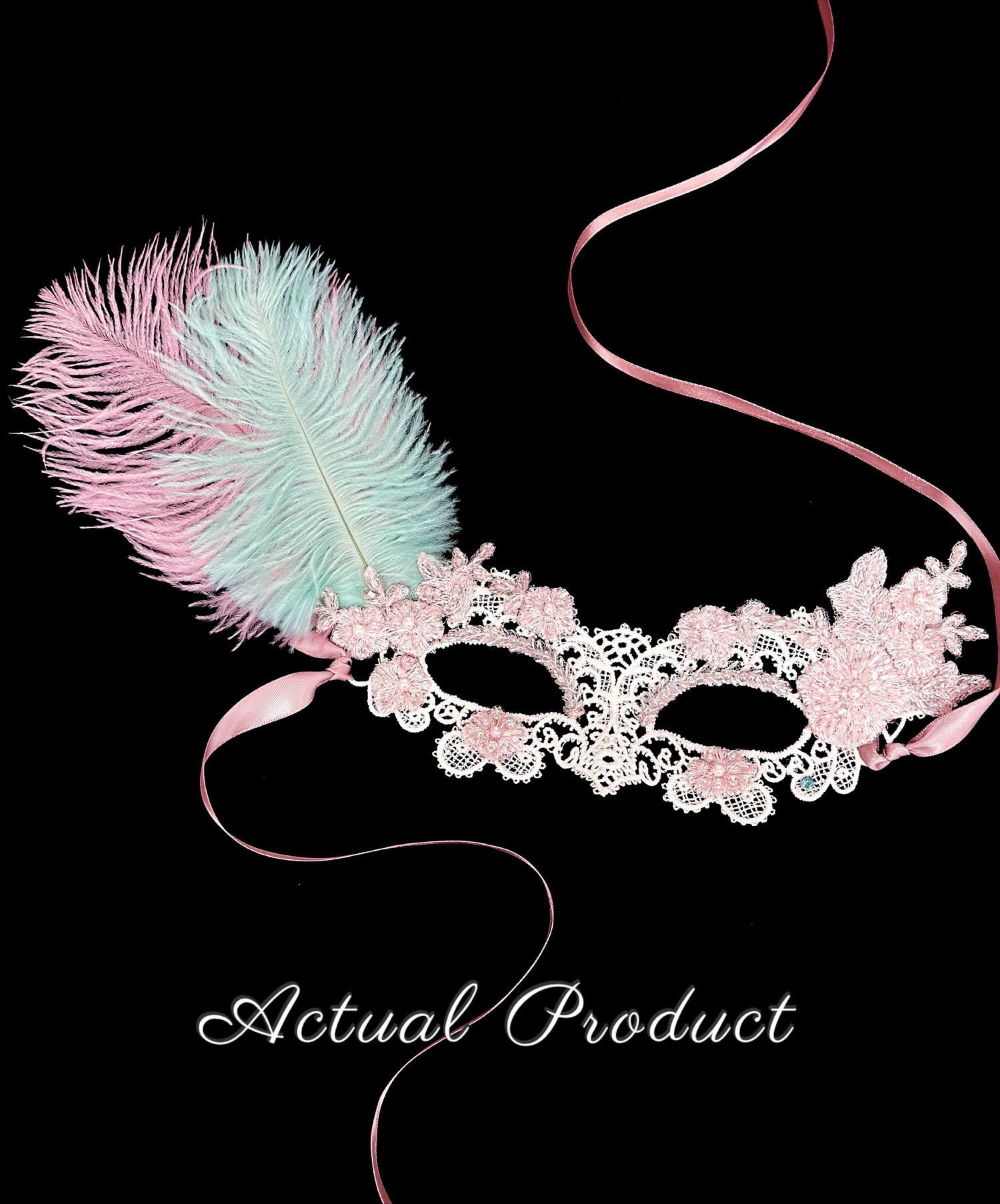 Lace Feather Mask - Marie Antoinette