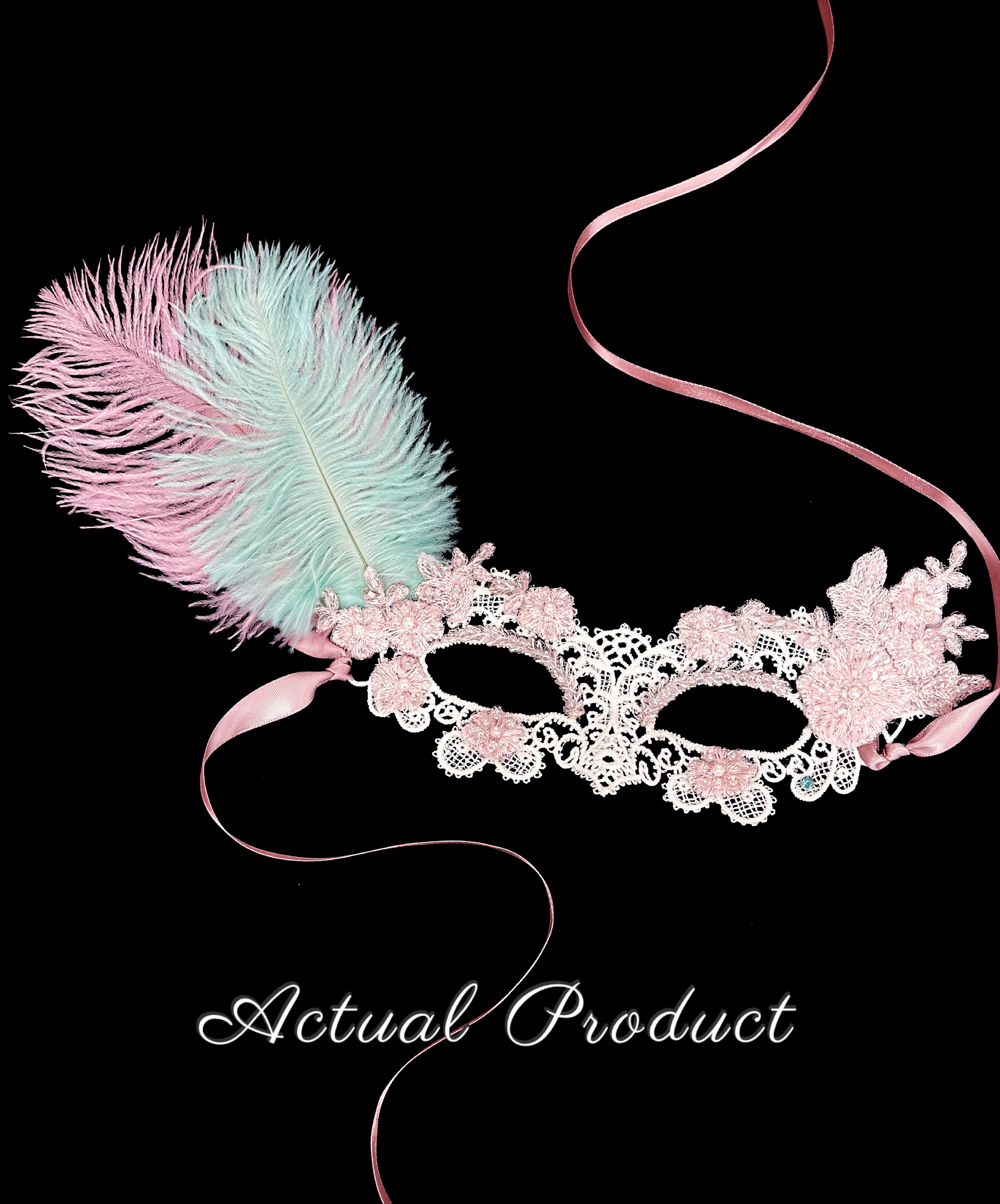 Lace Feather Mask - Marie Antoinette