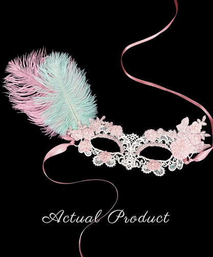 Lace Feather Mask - Marie Antoinette