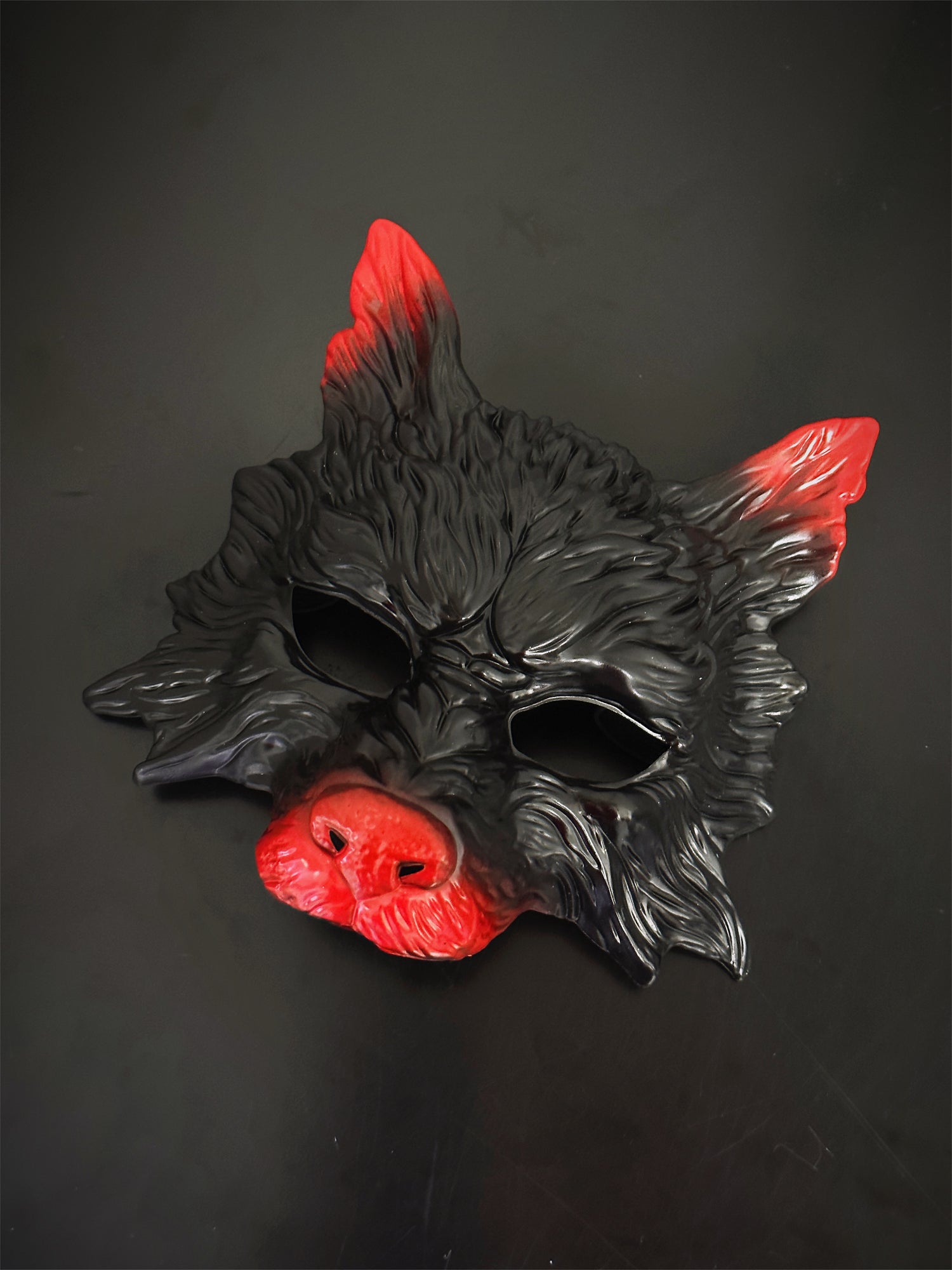 Werewolf Mask - Black/Red