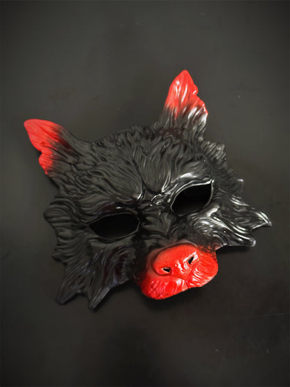 Werewolf Mask - Black/Red