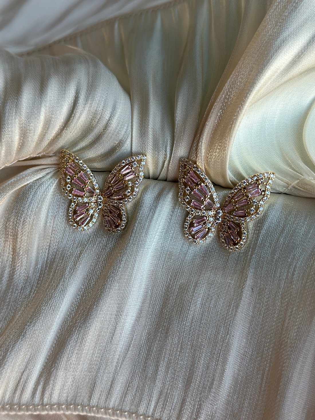 Blossom Butterfly - Earrings (Gold/Pink)