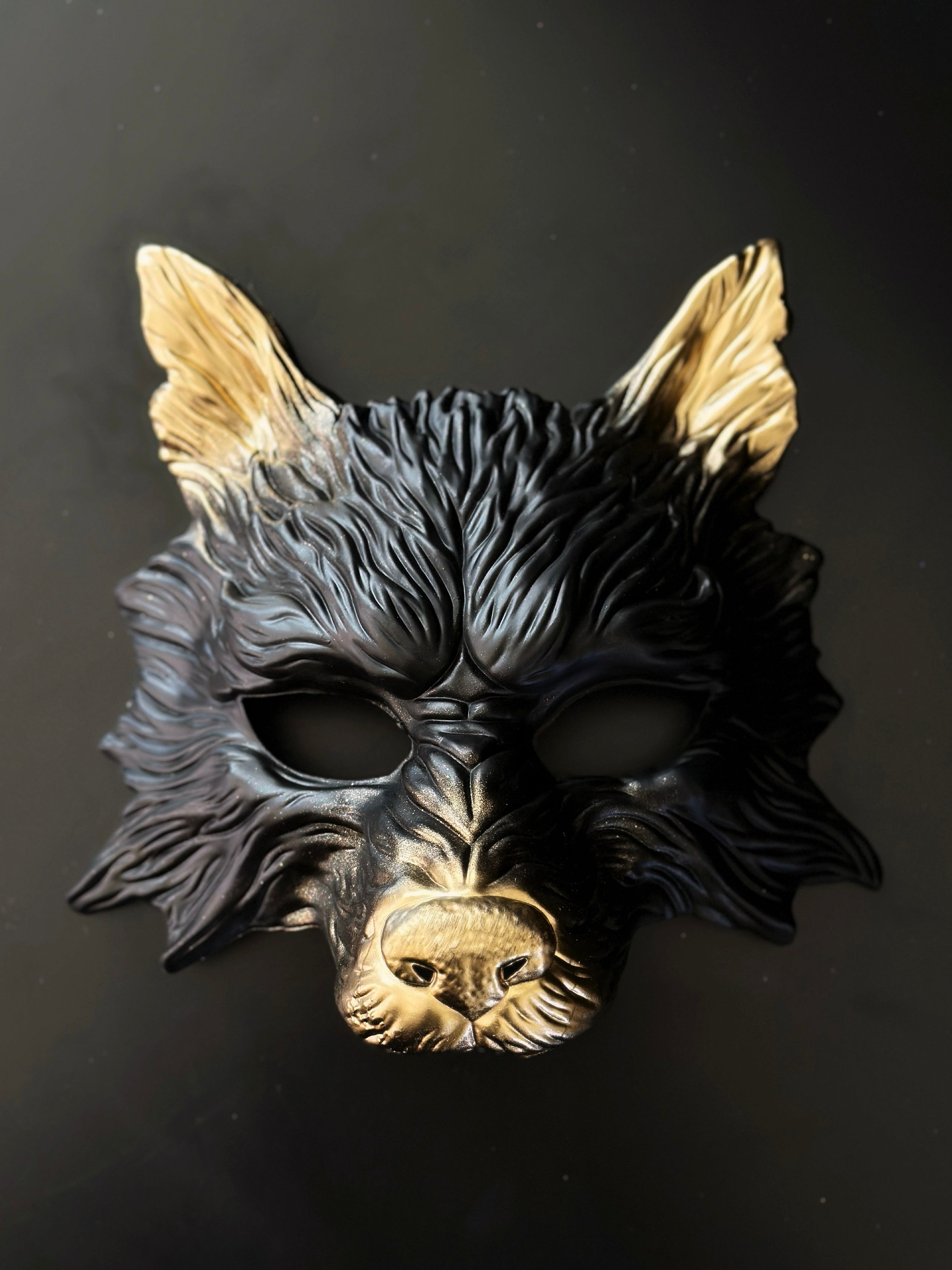 Werewolf Mask - Black and Gold