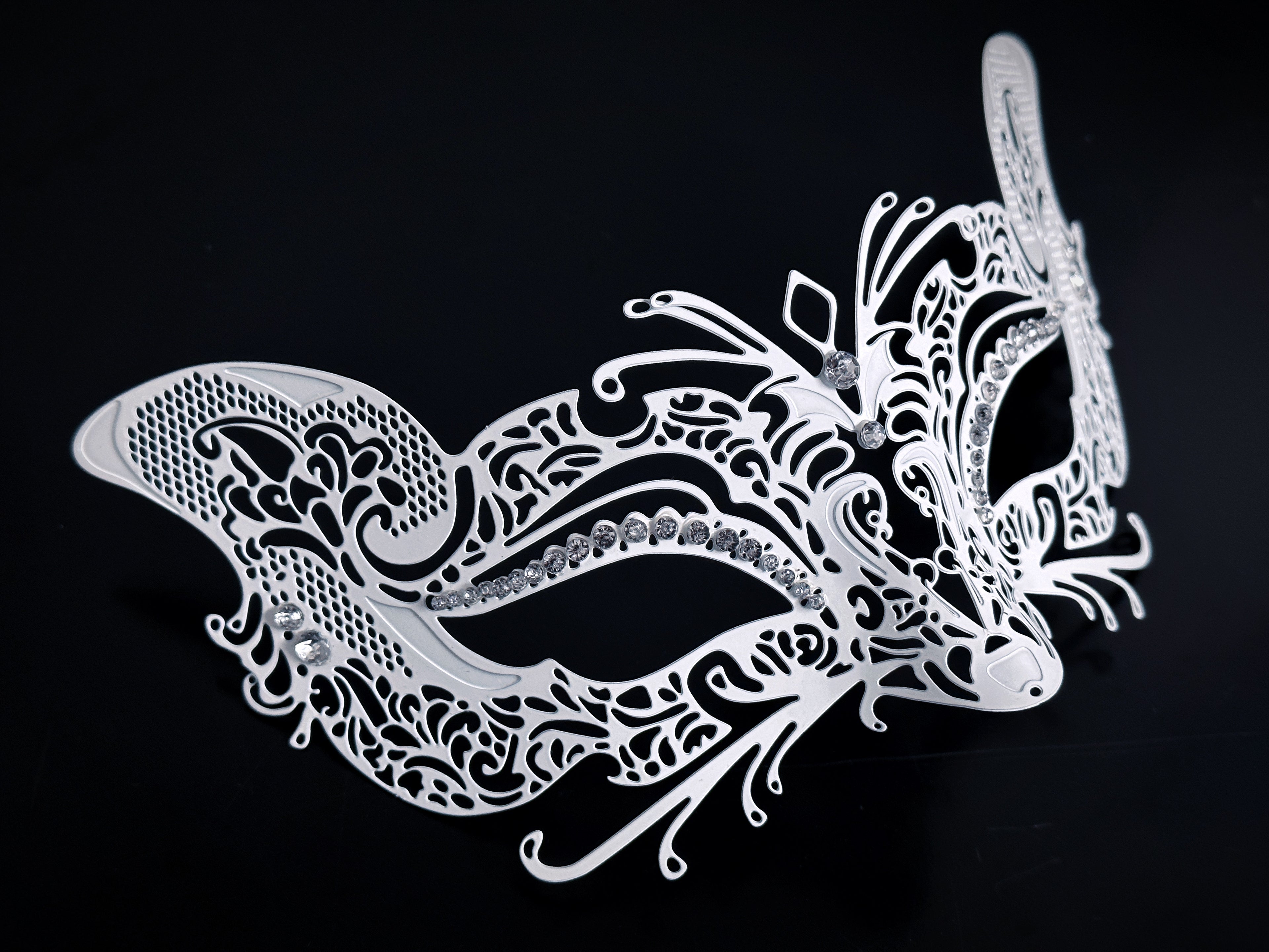 Metal Fox Mask - White