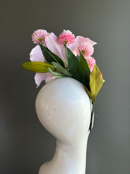 Blush Lily Fascinator - Pink Floral Fascinator