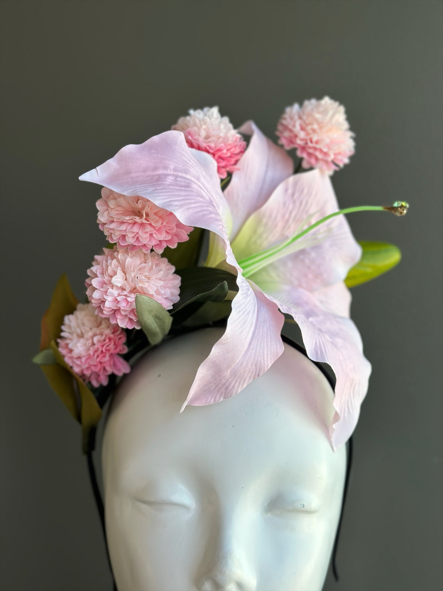 Blush Lily Fascinator - Pink Floral Fascinator
