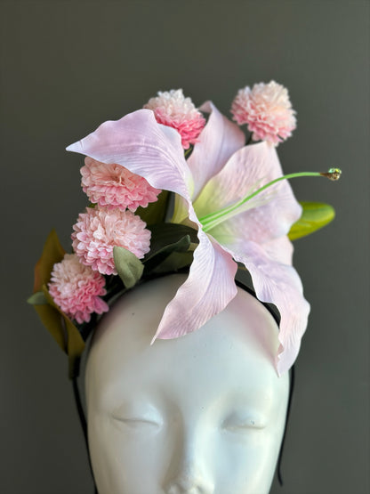 Blush Lily Fascinator - Pink Floral Fascinator