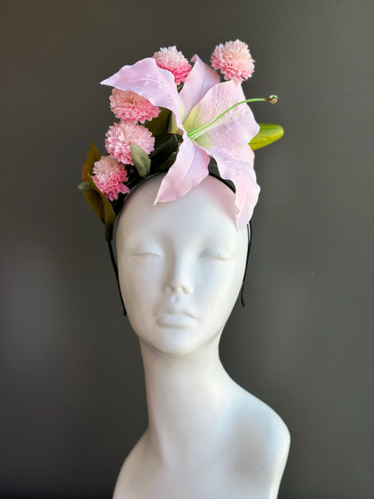 Blush Lily Fascinator - Pink Floral Fascinator