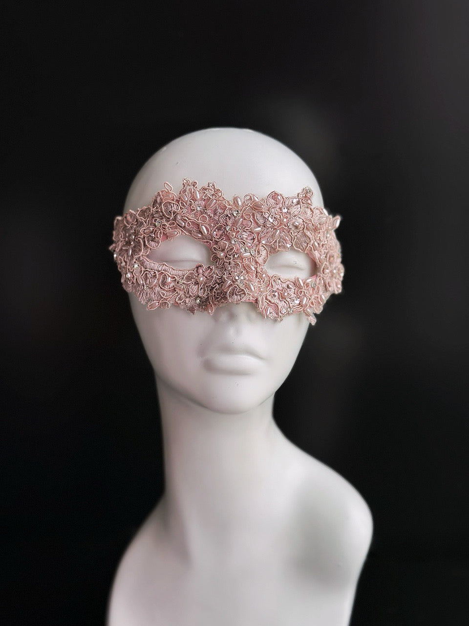 Blush Royale - Rose Pink Lace Mask