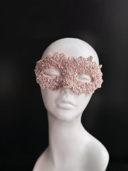 Blush Royale - Rose Pink Lace Mask