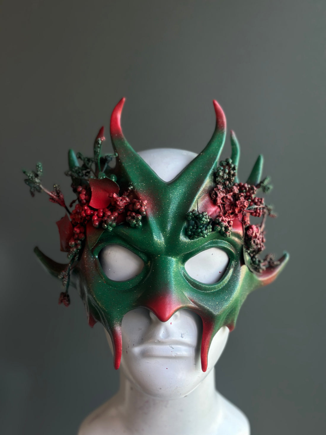 Holiday Forest Mask in Green & Red
