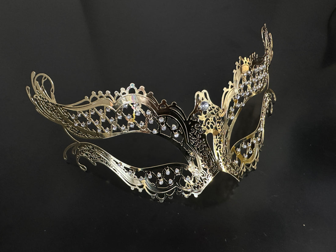 Couples Masquerade Masks Gold