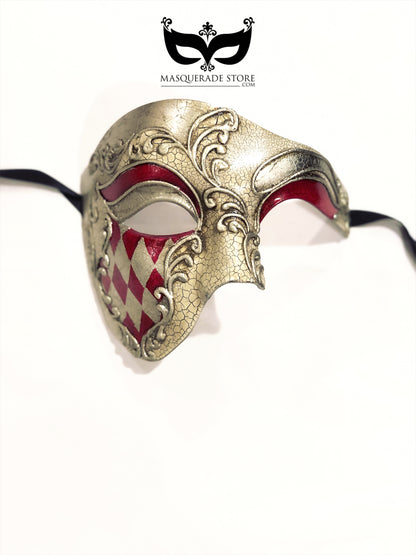 Harlequin Royale - Silver/Red Mask