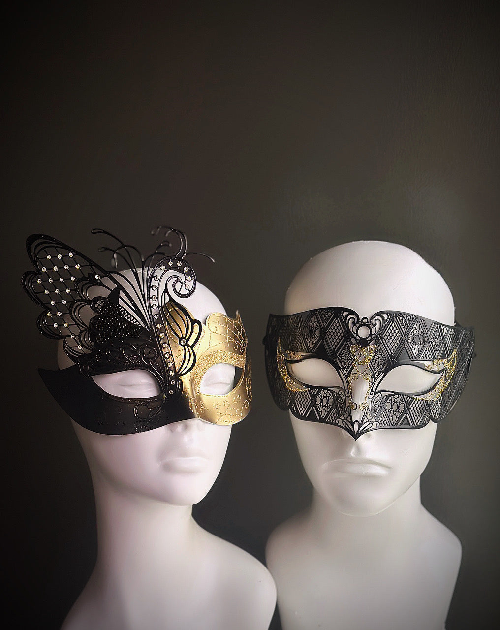 Winged Masks - Black/Gold - Masquerade Store
