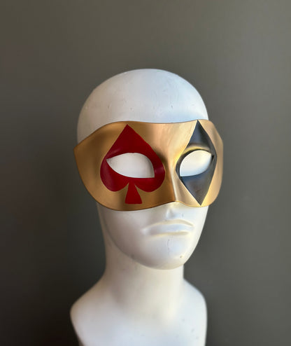 Gold Casino Masquerade Mask – Playing Card Venetian Eye Mask