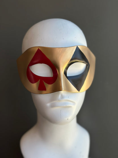 Gold Casino Masquerade Mask – Playing Card Venetian Eye Mask