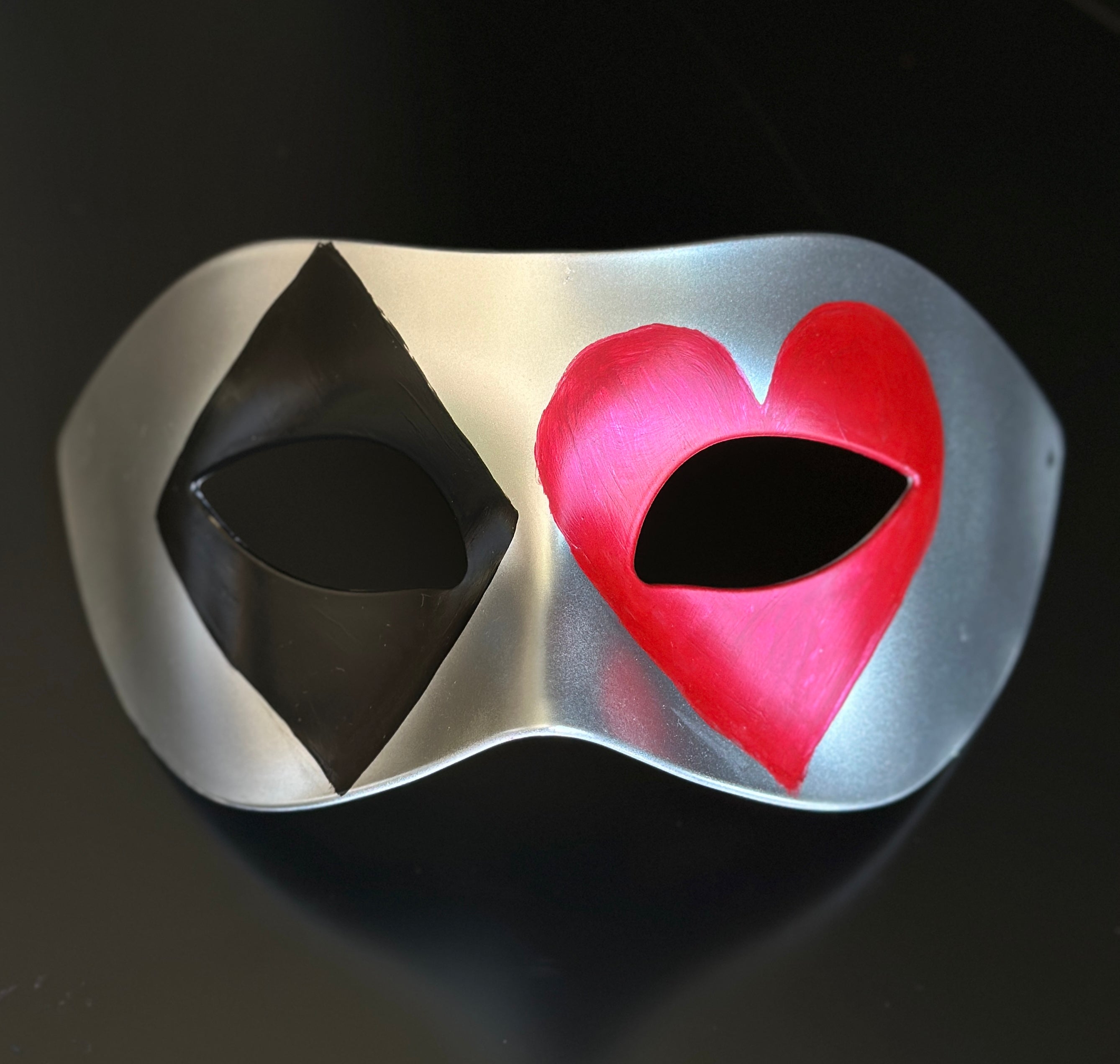 Silver Casino Masquerade Mask – Playing Card Venetian Eye Mask