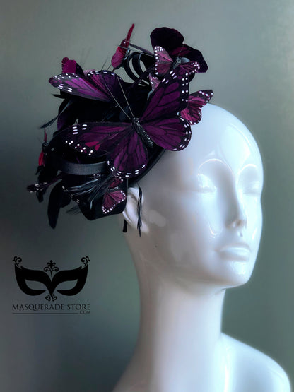 Butterfly Fascinator Hat - Purple