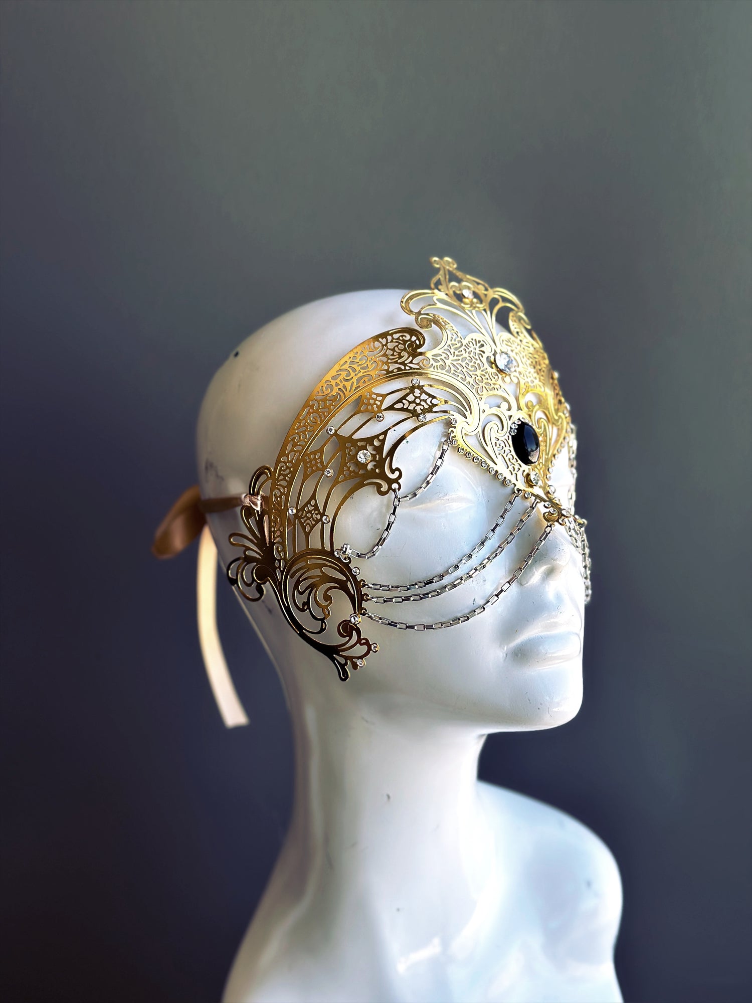 Goddess Chain Mask - Gold